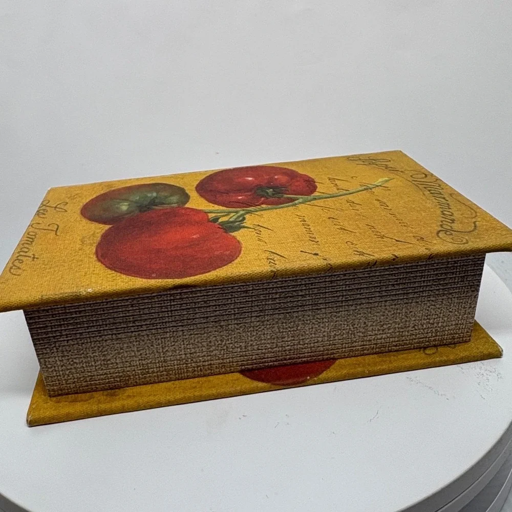 Decorative Book Box Tomato Marmalade Kitchen Storage Keepsake Hidden Compartment